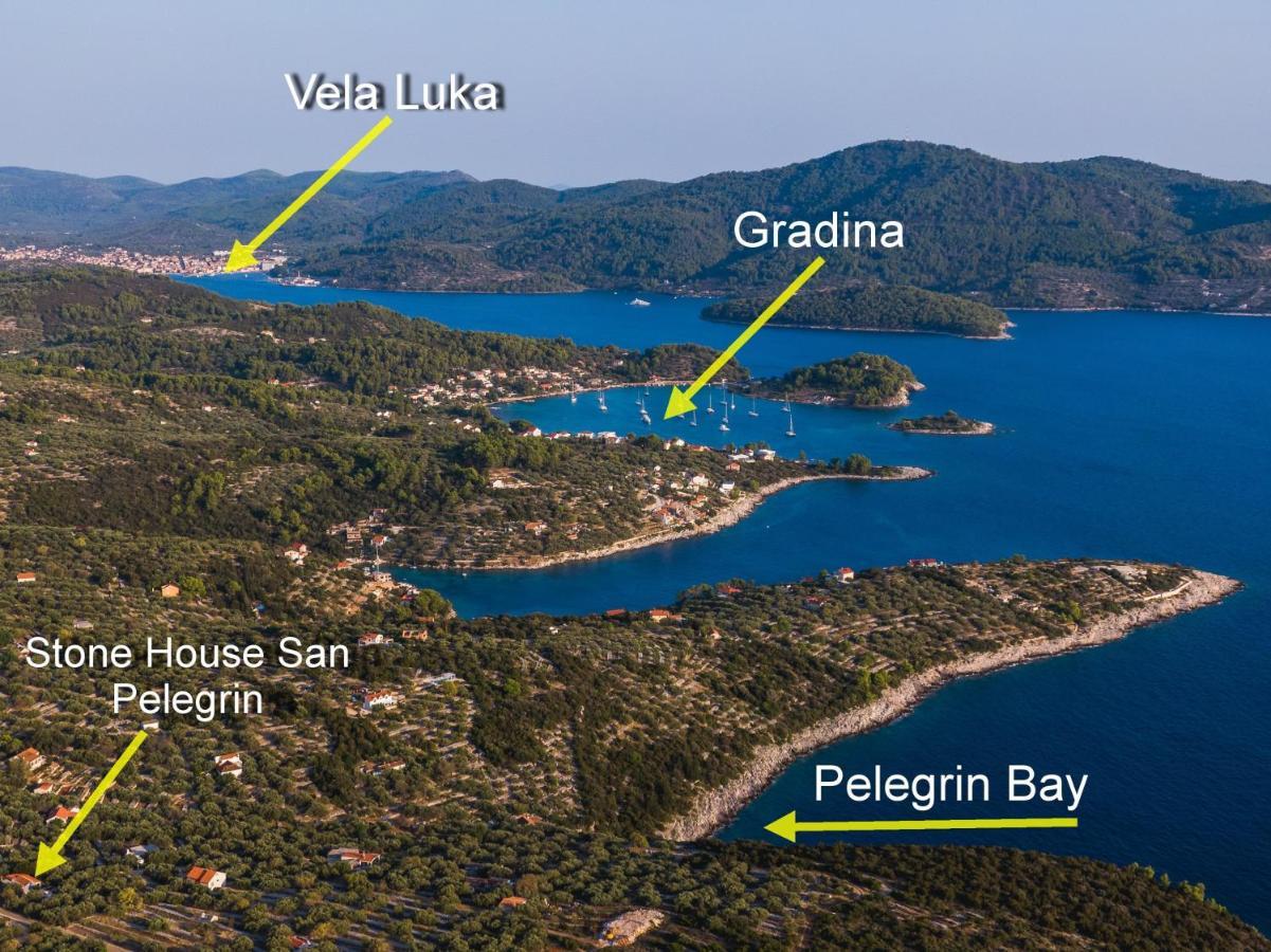 Villa Stone House San Pelegrin Vela Luka Exterior foto