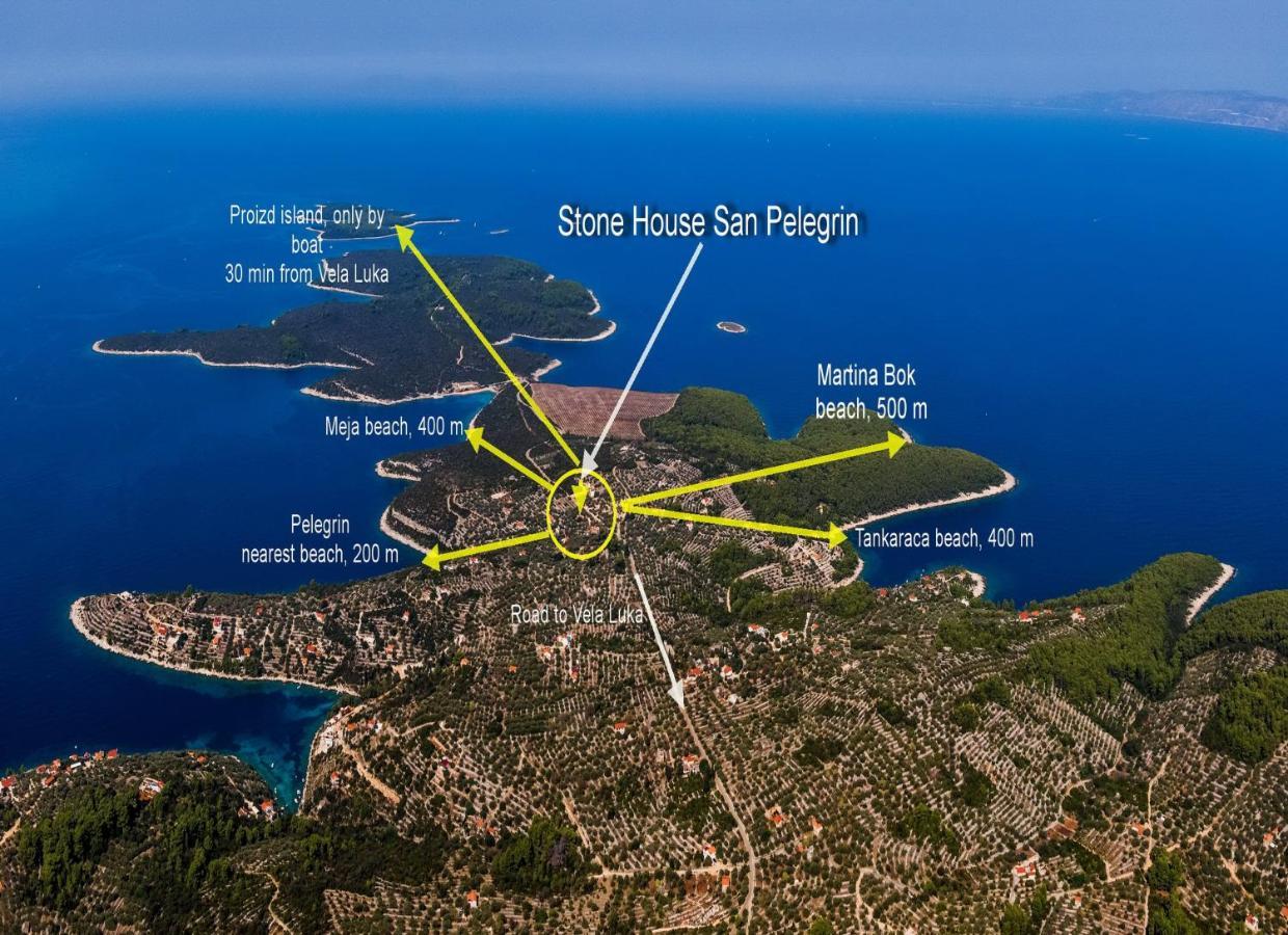 Villa Stone House San Pelegrin Vela Luka Exterior foto